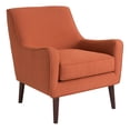 thumbnail image 6 of Mid-Century Accent Chair - Burnt Orange Fabric, Solid Wood Legs, 30" Wide Living Room Chair. Comfortable Polyester Upholstery, Espresso Finish, Removable Cushion., 6 of 7