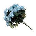 thumbnail image 3 of Artificial Rosa Flor Ramo Simulación Rosa Casa Oficina Decoración floral Boda Ramo de flores falsas, Azul claro Inevent HA7032-07B, 3 of 5