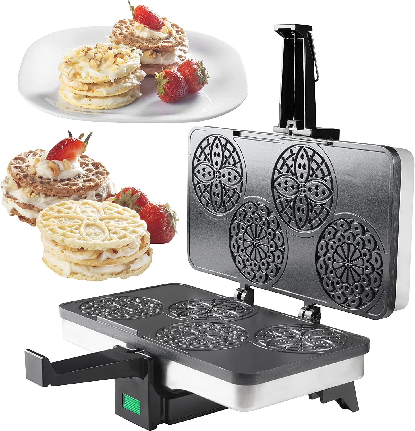  SugarWhisk Mini Pizzelle Maker Machine with a 3