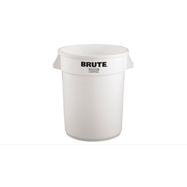 Rubbermaid Commercial 32 gal Round Trash Can, White, Open Top, Plastic