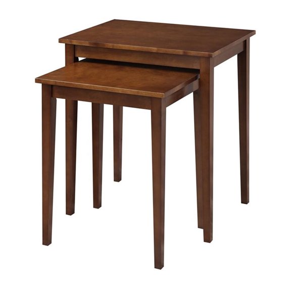 Pemberly Row Contemporary Nesting End Tables in Espresso Wood