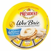President Wee Brie Spreadable Cheese Wedges, 4.9 oz, 8 Ct (Refrigerated)