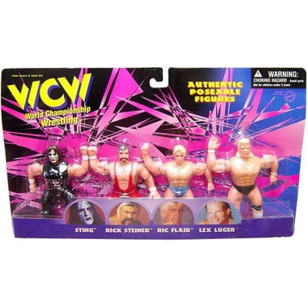 WWE Wrestling WCW Authentic Poseable Figures Set of 4 Mini Figures - Walmart.com