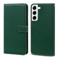 thumbnail image 5 of Allytechgroup Magnetic Kickstand Card Slots Shockproof PU Leather Flip Wallet Cell Phone Case with Wrist Strap for Samsung Galaxy S24 FE, Darkgreen, 5 of 7