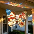 thumbnail image 3 of Butterfly Acrylic Sun Catcher for Window Hanging, 4th Of July Decoration Stained Glass Window Hanging Suncatcher, Patriotic Colorful Butterfly Hanging Ornament for Window Art Wall Decor, 3 of 6