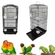 UBesGoo 37" Bird Parrot Cage Canary Parakeet Cockatiel Bird Finch Bird Cages Black Color