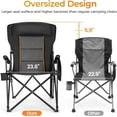 thumbnail image 3 of Heavy Duty High Back Camping Chairs with Cup Holder Oversized Folding Chair Outdoor Chair with Headrest,Lawn with, 3 of 7