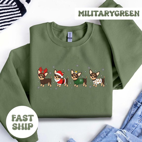 Chihuahua Winter Sweatshirt, Winter Dog Shirt, Chihuahua Shirt, Chihuahua Lover Shirt, Chihuahua Mom Shirt, Sweater All Size S-5Xl