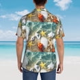 thumbnail image 4 of Zufioo Seashell On The Beach Hawaiian Shirt for Men,Beach Shirts Tropical Vacation Shirts,Sleeve Casual Button Down Shirt with Pocket for Travel,Beach,Party,daily,Large, 4 of 7