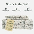 thumbnail image 2 of PixelForge 100% Cotton Queen Size Sheets,4 Piece Pure Percale Bed Sheets Set Deep Pocket Fits Mattress Upto 15",Floral Sprig Pattern, 2 of 7