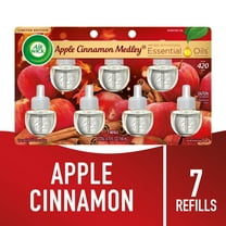 Air Wick Plug-In Fall Scented Oil Air Freshener Warmer Refills, Apple Cinnamon Medley, 7 Count