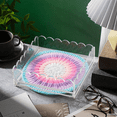thumbnail image 3 of Acrylic Scalloped Tray,with Drawer for Insert PhotosMessages,Clear Serving Tray Organizer with Non-Slip Bottom Scratch-Resistan,Vanity,Bathroom or Office Decor., 3 of 5