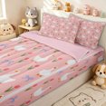 thumbnail image 3 of Erosebridal Tulip Bow Duck Print Zipper Full Size Comforter Sets with Fitted Sheet and 2 Pillowcases for Girl, Pink Kawaii Farm Goose Zipper Bedding Set, Pink Reversible, 4 Pieces, 3 of 7