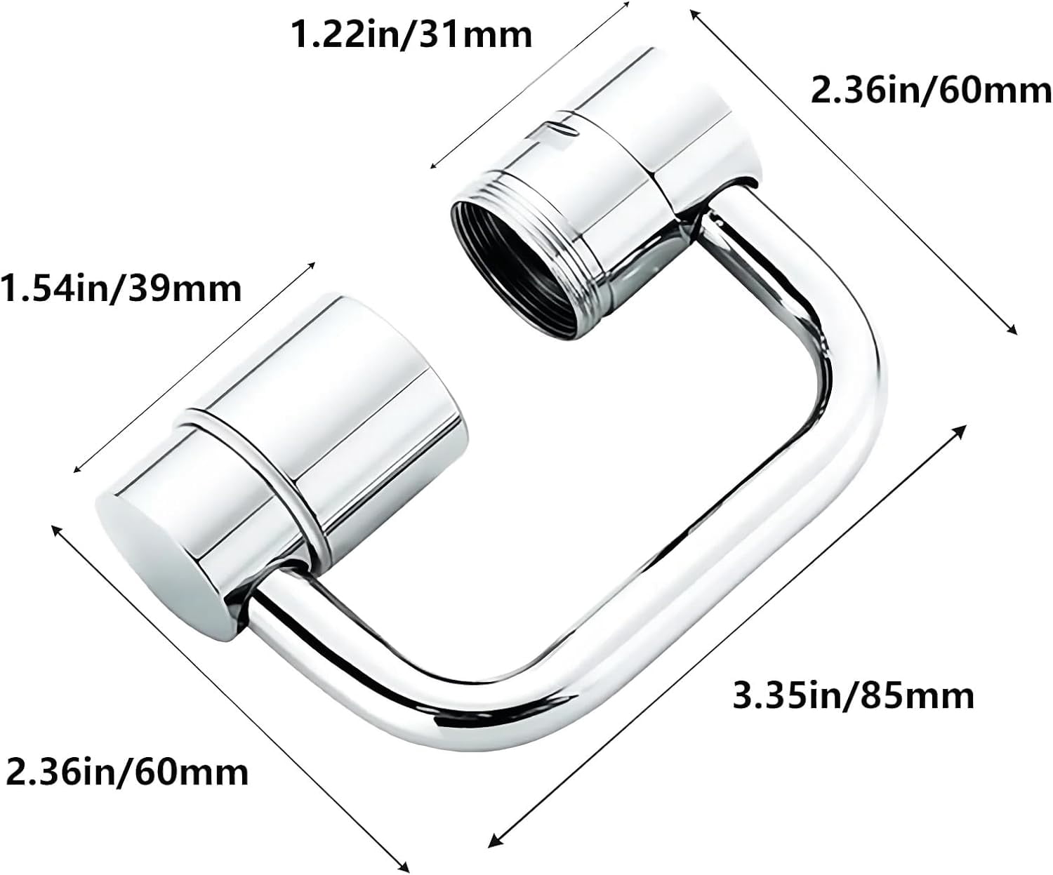 1080° Faucet Extender For Bathroom Sink,Kitchen Faucet Aerator,Faucet Extender For Kids,2 Spray Modes,Aerator For Sink Faucet(Silver)