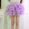 thumbnail image 5 of Loopsun Girls Mesh Skirts, Girls Solid Color Elastic Waist Bow Princess Half Skirt Purple, 10-11 Years, 5 of 5
