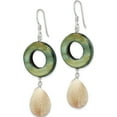 thumbnail image 2 of Sterling Silver Jade/Green Mother Of Pearl Earrings (57 X 20) Made In Thailand qe5948, 2 of 5