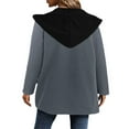 thumbnail image 3 of USSUMA Women's Casual Color Block Jackets Long Sleeve Drawstring Hooded Coat Outwear Womens 2025 Winter Fashion Coats Two-Pocket Drawstring Hooded Jacket up to 65% Off, 3 of 3