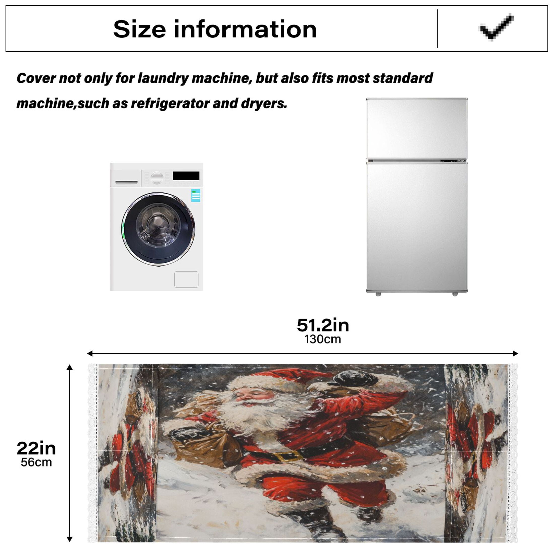 WOBOGO Santa Claus Delivers Gifts in The Snow Washing Machine Cloth Dryer Refrigerator Top Cover Protective Non-Slip Mat For Kitchen Laundry