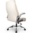 thumbnail image 3 of Neo Chair Chairman Ergonomic High Back Leather Computer Desk Executive Office Chair, Ivory, 3 of 8