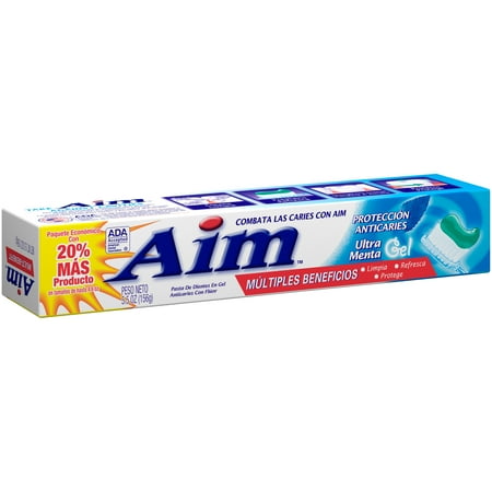 2 Pack - AIM Cavity Protection Gel Mint Toothpaste 6 oz Each