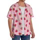 thumbnail image 2 of Balery Strawberries Camisa Casual de Manga Corta con Botones para Hombre, Texturizada, Estilo Cubano, para Playa, Verano-Large, 2 of 5