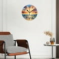 thumbnail image 3 of Battery Operated Analog Wall Clocks Non-Ticking Silent Modern Clock Decorative for Home,Office-The Sun Sets Over The Ocean Casting Warm Hues Across The Sky(14inch), 3 of 4
