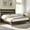 Dark Brown, variant on LUXOAK Solid Wood Queen Bed Frame, No Box Spring Needed, Wood Slats & Headboard, Light Brown