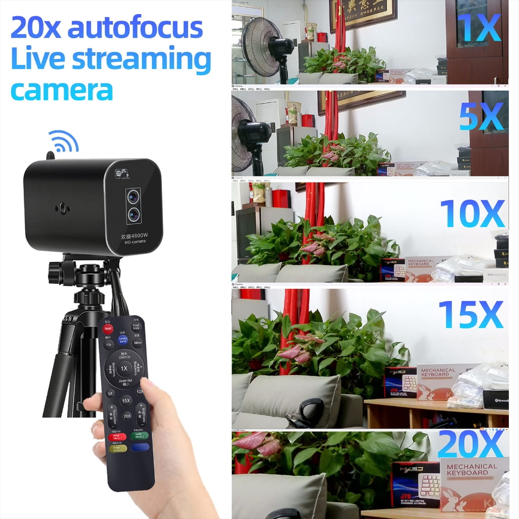 48MP Webcam With Remote Controling Autofocus Vertical Horizontal Mounting 20x Magnification For Studio Use
