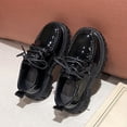 thumbnail image 4 of Girls Platform Loafers Slip On Chunky Shoes with Non-Slip Sole Round Toe School Uniform Dress Shoes Black 32, 4 of 6