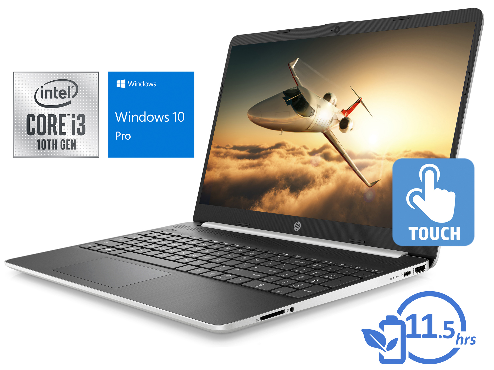 HP 15 Notebook, 15.6" HD Touch Display, Intel Core i31005G1 Upto 3
