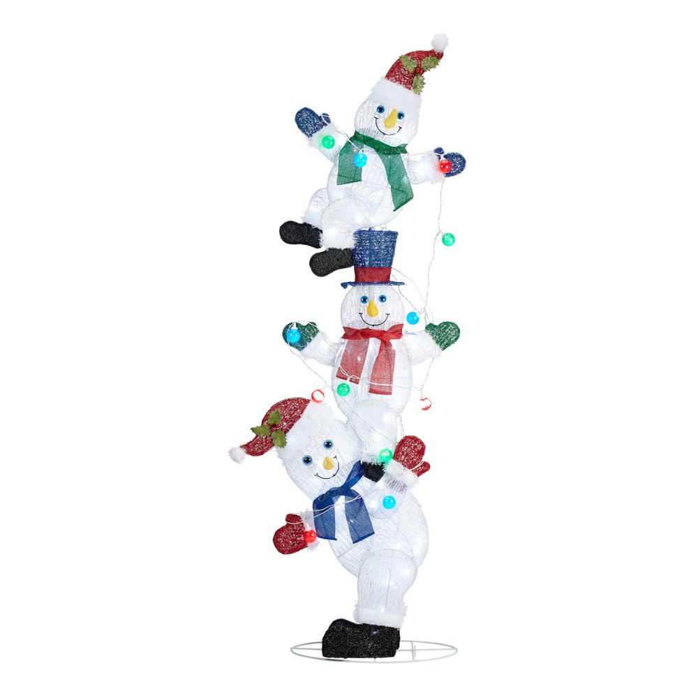 Holiday Time Light Up LED Snowmen Indoor/Outdoor Christmas Decoration