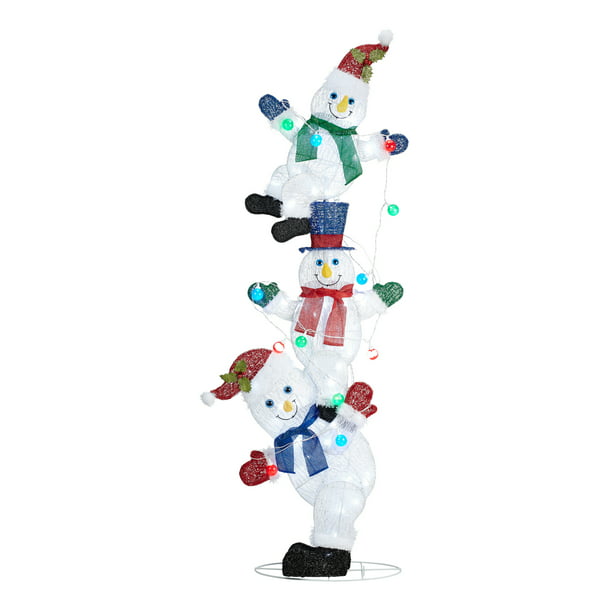 Holiday Time Light Up LED Snowmen Indoor/Outdoor Christmas Decoration ...