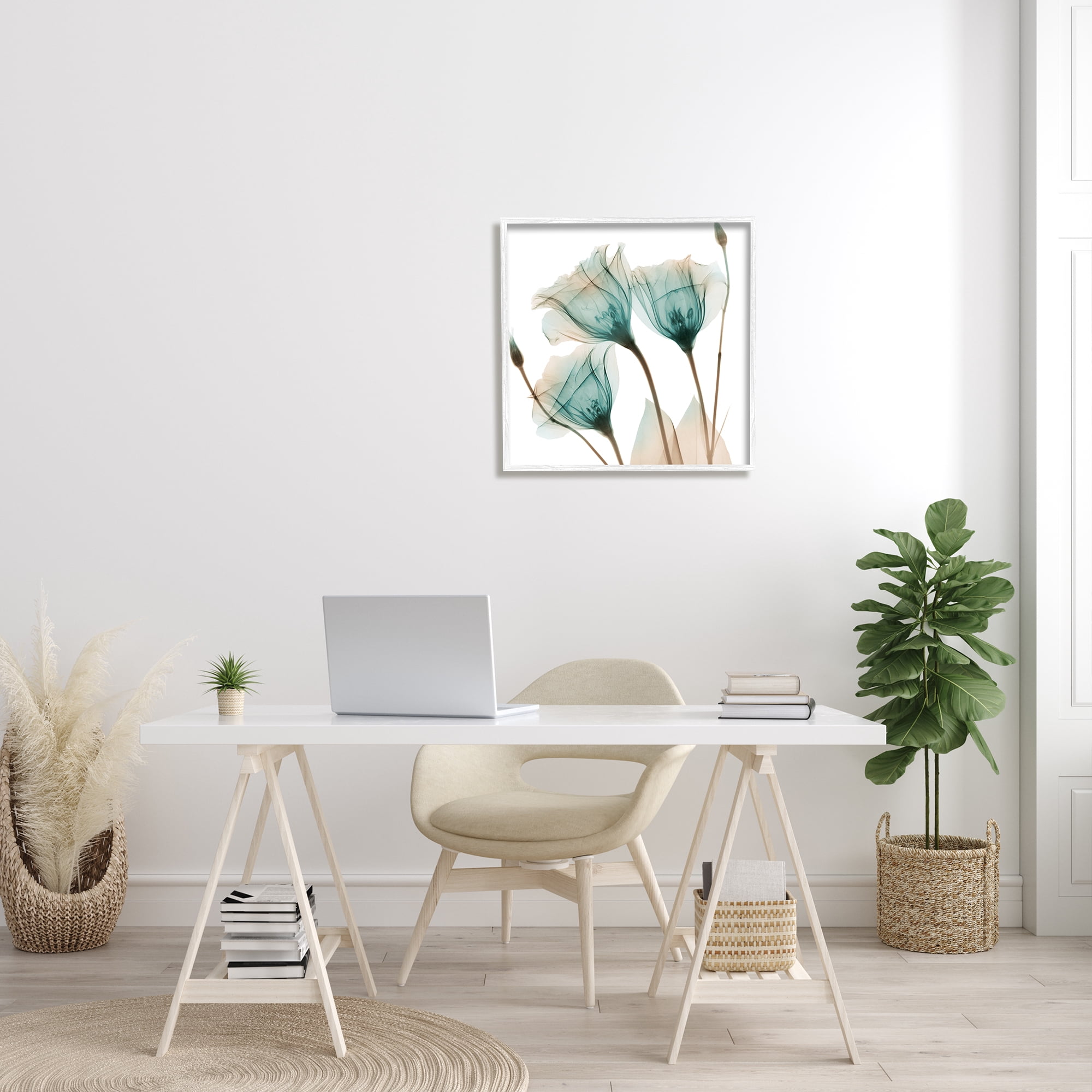 Stupell Industries Spring Tulip Florals Translucent Plant Botanical & Floral Photography White Framed Art Print Wall Art, 24 x 24