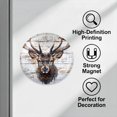 thumbnail image 3 of Round Fridge Magnets, 1Pcs 2.2in Cute Refrigerator Magnets Decorative for Whiteboard, Classroom, Locker, Kitchen, Birthday Gifts - White Wooden Wall with Oil Painting of Deer Head, 3 of 6