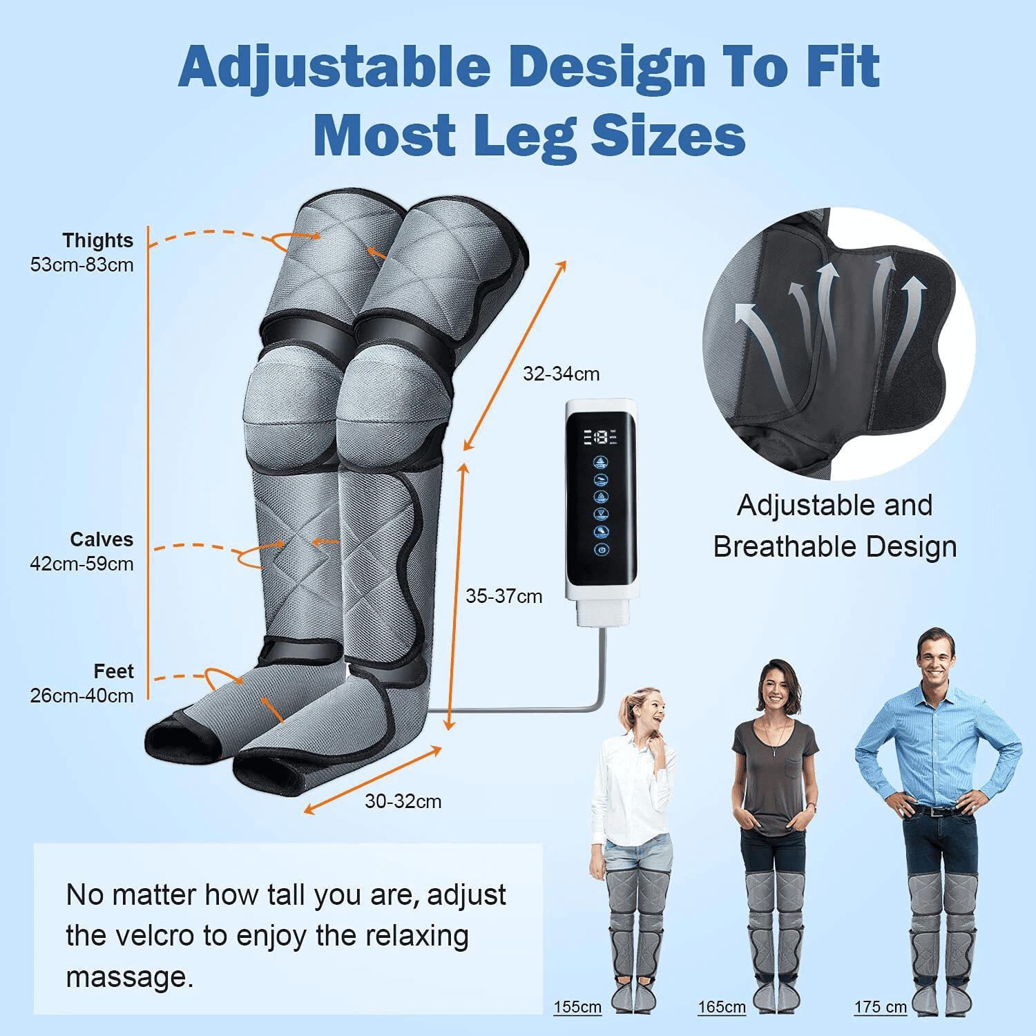 iMeshbean Full Leg Massager Knee & Foot Air Compression Massager w/Heat 6 Modes Relaxation