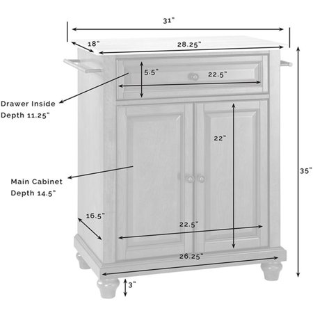 Crosley Furniture Kf30022dbk Cambridge Stainless Steel Top