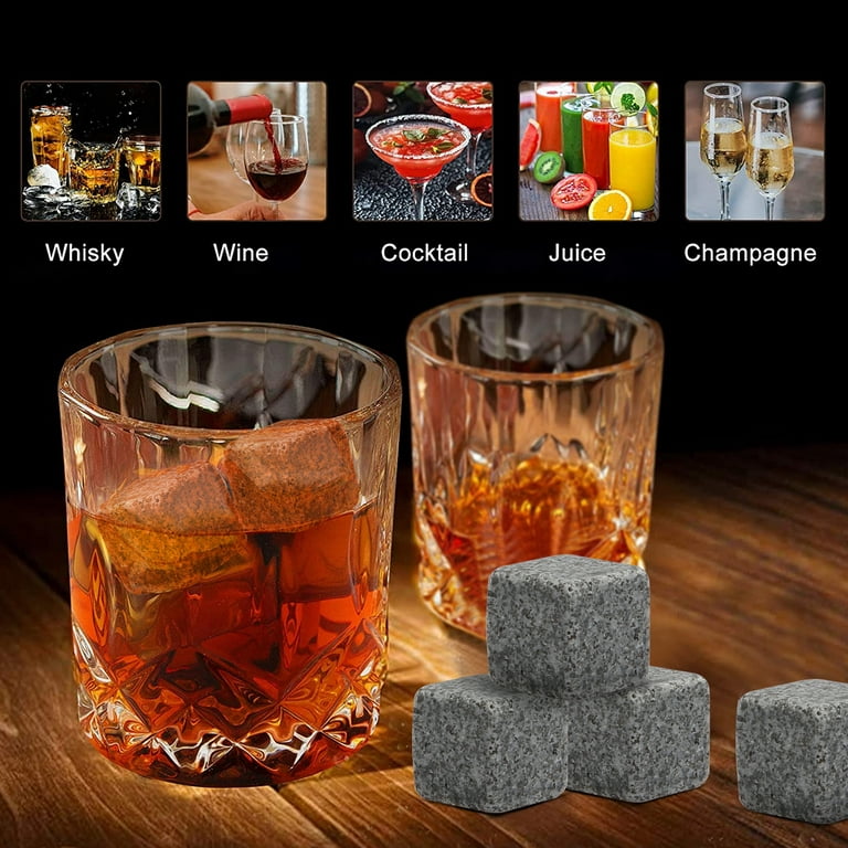 Whiskey On The Rocks Set 2 Whiskey Glasses with Two Ice Cube Molds