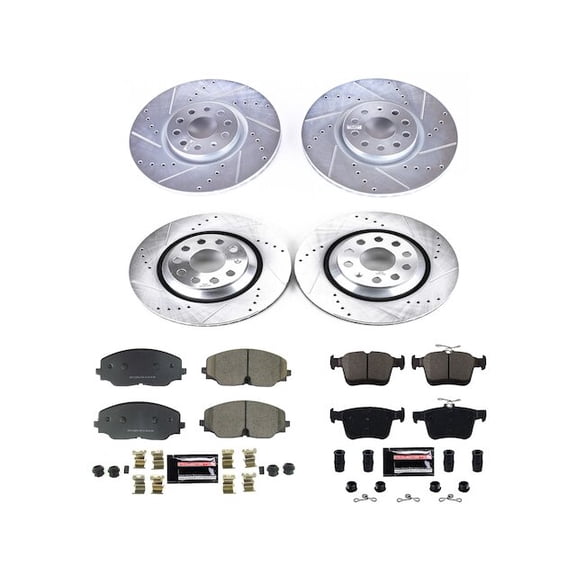 Front and Rear Brake Pad and Rotor Kit - Compatible with 2018 - 2020 Volkswagen Atlas 2019