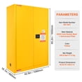 thumbnail image 3 of VEVOR Armoire de Rangement de Sécurité pour Liquides Inflammables en Acier Laminé à Froid 45 Gal, 42,9 x 18,1 x 65,2 Po Antidéflagrant avec 2 Étagères Ajustables 2 Portes Manuelles, 3 of 9