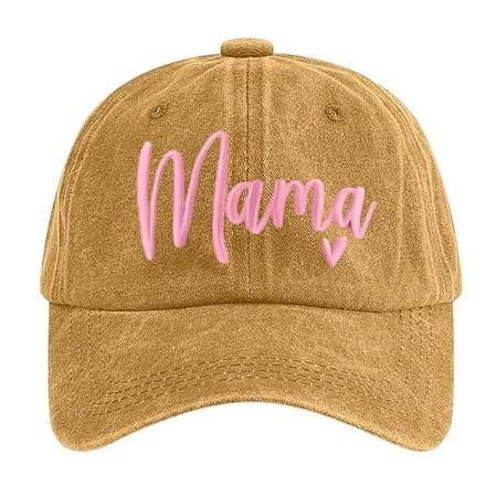 AJGRHE Mama Hats For Women Funny Adjustable Baseball Cap Classic Casual Dad Hat Yellow One Size