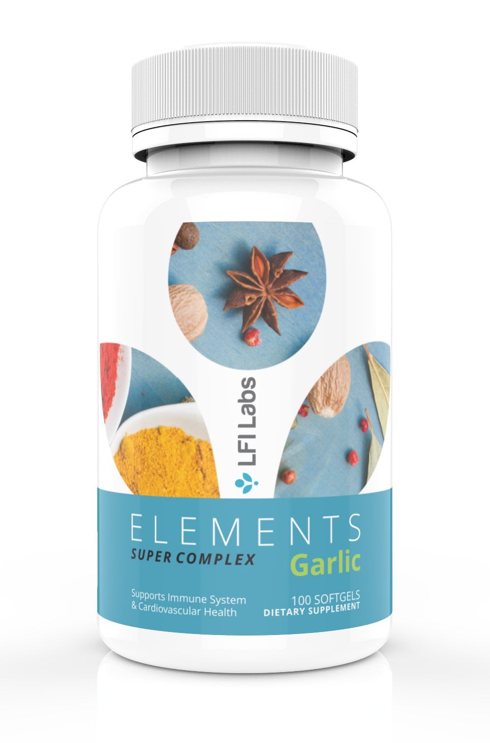 LFI Elements Garlic Super Complex - Allicin for Intense Immunity Support & Heart Health plus superfood benefits of Parsley. 500mg & Odorless
