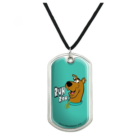 Scooby-Doo Ruh Roh Military Dog Tag Pendant Necklace with Cord