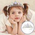 thumbnail image 2 of TUWAFE 2026 New Kids Rhinestone Tiara Birthday Girls Crystal Tiaras Wedding Pageant Comb Headband Little Flower Girl Hair Snowflake Tiara for Birthday,Party,Wedding,Pageant,Photo, 2 of 8