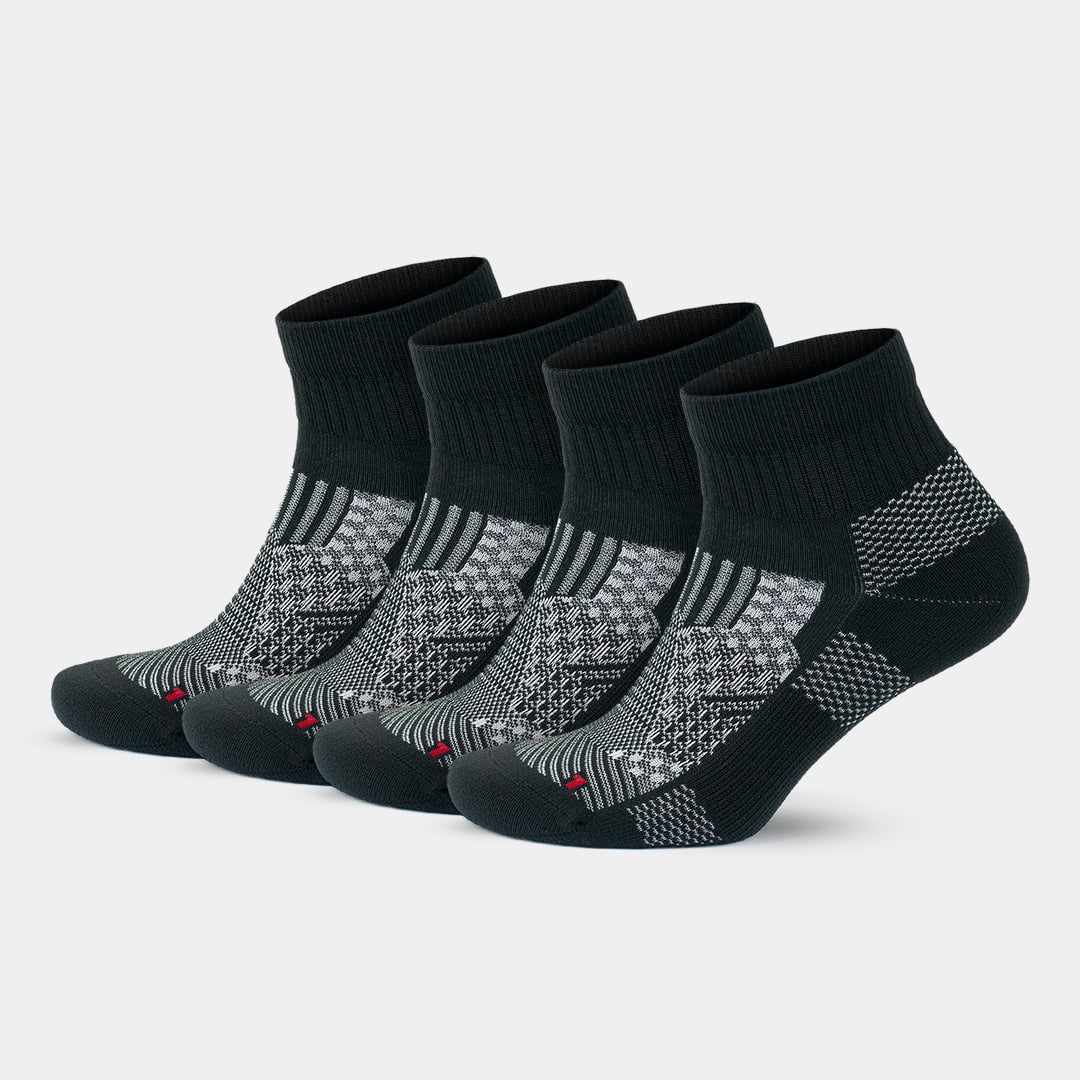 GoWith Running Socks for Men and Women | Cushioned Anti Blister Ankle Socks | 4 Pairs | Model: 3594
