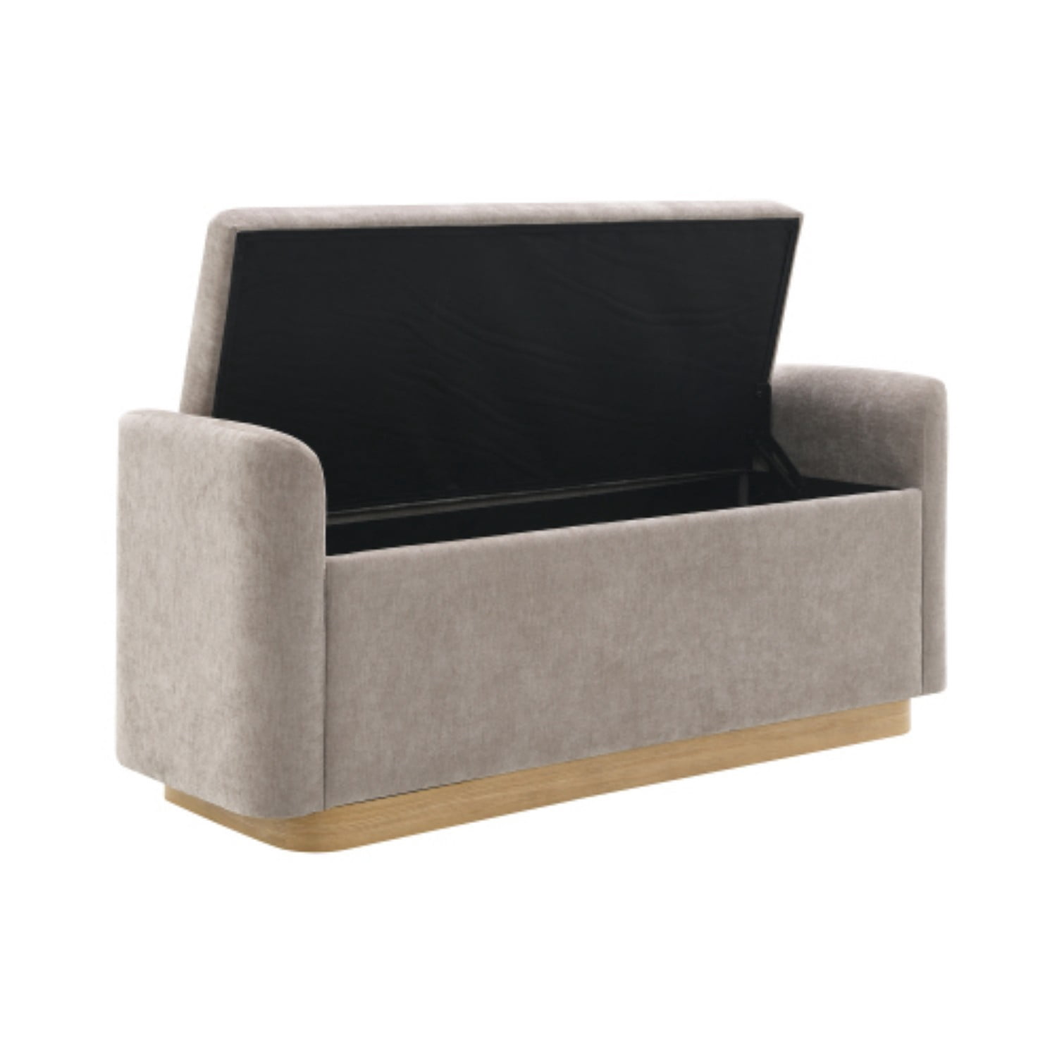 49" Storage Ottoman Bench with Safety Hinge, Upholstered Entryway Bench with Gold Metal Base, Bedroom Bench, Living Room Seating, Brown