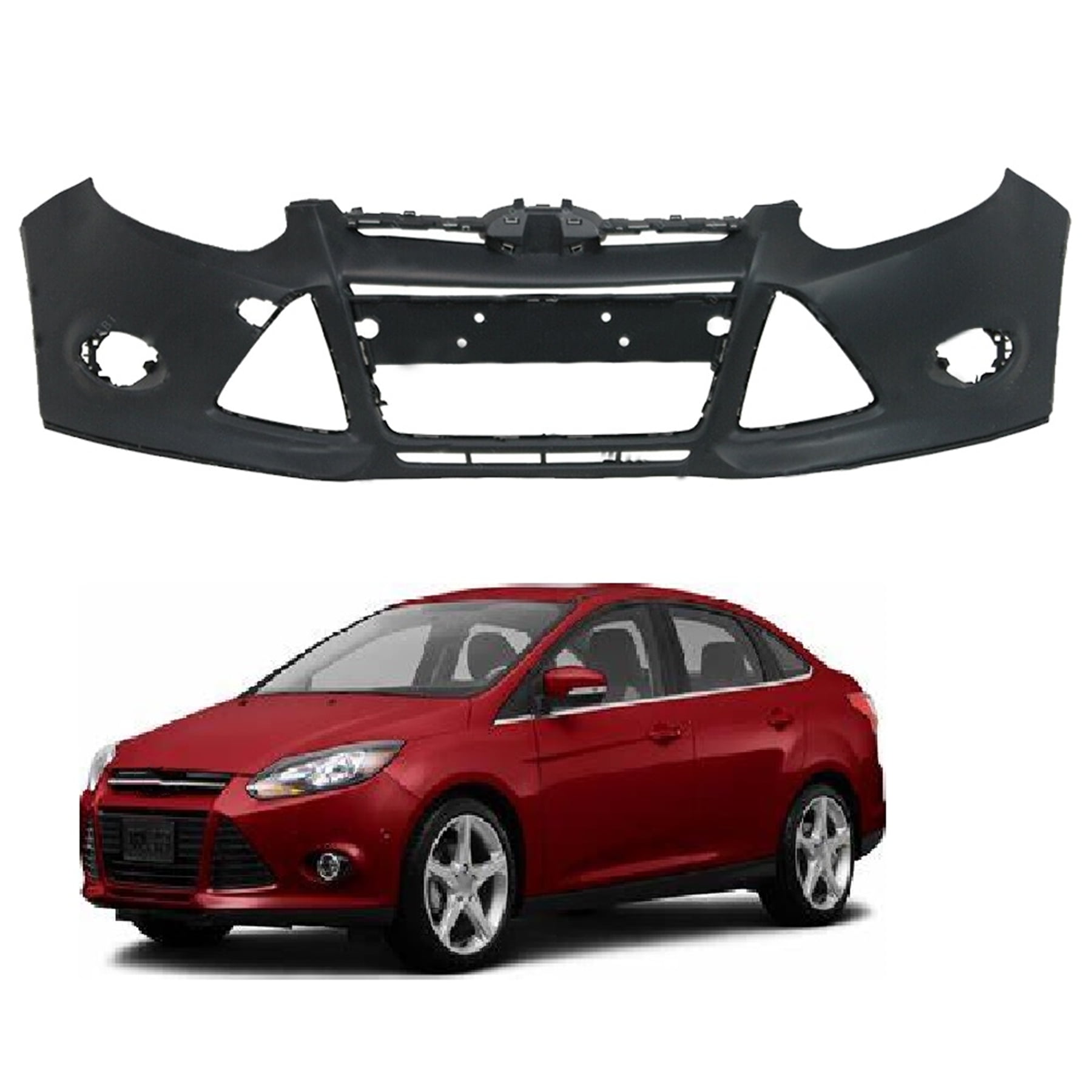 SEBLAFF NEW Primered - Front Bumper Cover for 2012 2013 2014 Ford Focus Sedan/Hatch
