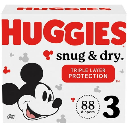 Huggies Snug & Dry Baby Diapers  Size 3  88 Ct