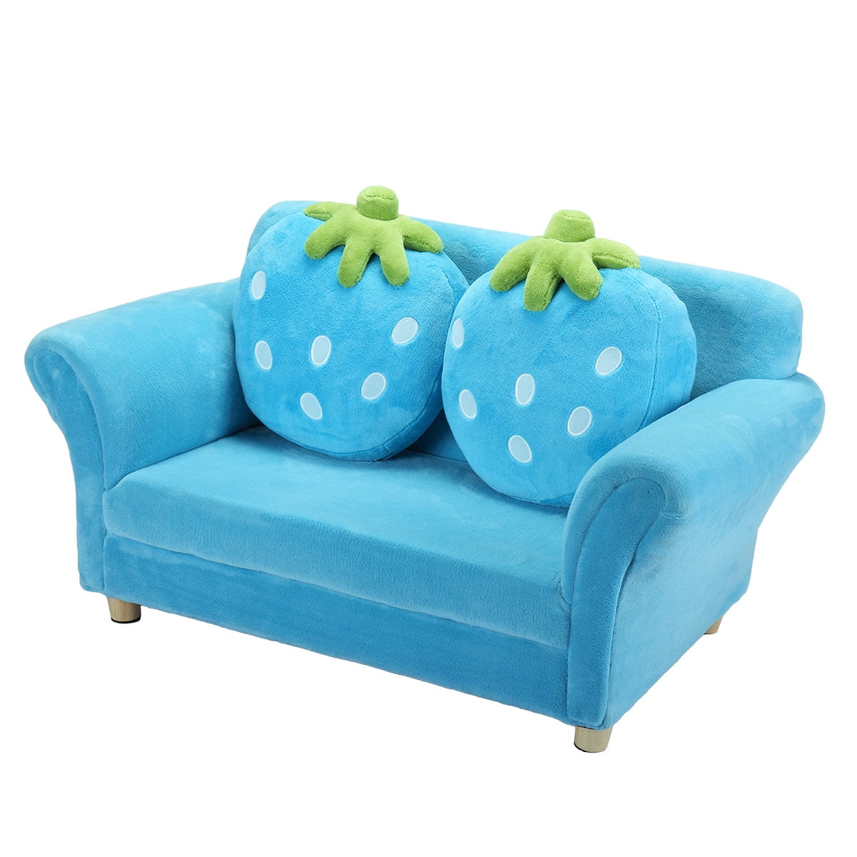 Tobbi Kids Sofa Couch Armrest Chair Children sofa with 2 Strawberry
