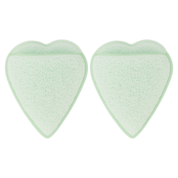 Esponja facial, 2 piezas en forma de corazón, esponja de limpieza facial, esponja facial exfoliante, construcción robusta
