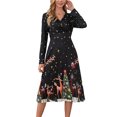 thumbnail image 1 of Vestido con estampado navideño Vestido de cintura alta Mujer Casual Ropa de club de Navidad Kuymtek Negro T L para Mujer, 1 of 9